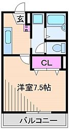 小宮メゾン 1Kの間取図画像