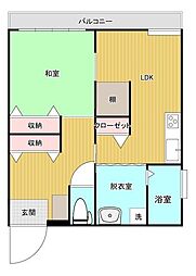 斎藤マンション 1LDKの間取図画像