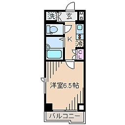 ルーブル武蔵小杉弐番館 1Kの間取図画像