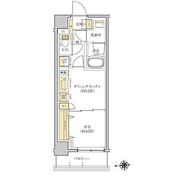 グレーシアフィット羽沢横浜国大 1DKの間取図画像