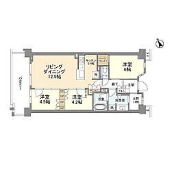 プラウド川崎矢向 3LDKの間取図画像