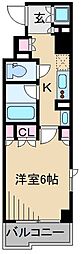 ルーブル川崎上平間 1Kの間取図画像