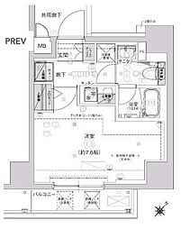 CRESTTAPP新横浜 1Kの間取図画像