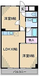 パークハイツ三ッ池 2LDKの間取図画像