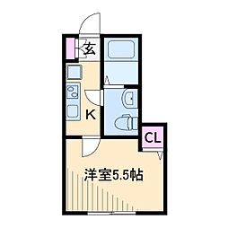 LaVieEstBelle横浜白楽 1Kの間取図画像