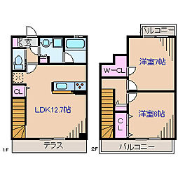 ディアレンス妙蓮寺 2LDKの間取図画像