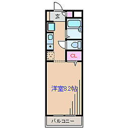 オーキッドレジデンス港北綱島アネックス 1Kの間取図画像