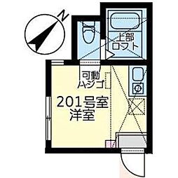 ユナイト大口インクルーシブ ワンルームの間取図画像