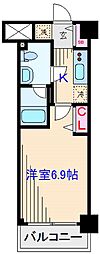 ドゥーエ新川崎 1Kの間取図画像