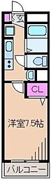 ブリランテ 1Kの間取図画像