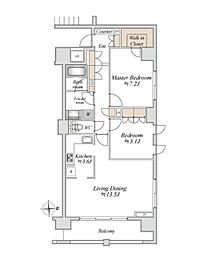 アールスタイルズ武蔵小杉イースト 2LDKの間取図画像