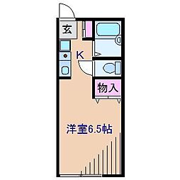 ニッコウA号棟 1Kの間取図画像