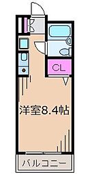 クリフトンコート ワンルームの間取図画像