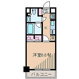 パークアクシス横浜反町公園 1Kの間取図画像