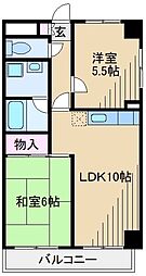 パークハイツ三ッ池 2LDKの間取図画像