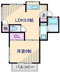 メゾンルナ 1LDKの間取図画像