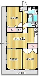 モンテ鹿島 3DKの間取図画像