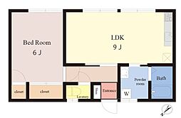 ますみ美ハイツ 1LDKの間取図画像
