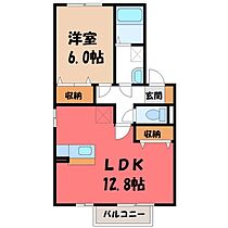 グリーン・リーフ下高間木 A  ｜ 栃木県真岡市下高間木1丁目（賃貸アパート1LDK・1階・45.42㎡） その2