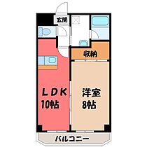 ダイヤモンドフィールド  ｜ 栃木県宇都宮市川田町（賃貸マンション1LDK・5階・41.08㎡） その2