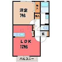 エトワール キューブ C  ｜ 栃木県宇都宮市上横田町（賃貸アパート1LDK・1階・45.42㎡） その2