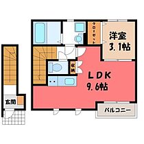 アルトフルス鶴田  ｜ 栃木県宇都宮市鶴田町（賃貸アパート1LDK・2階・38.03㎡） その2