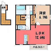 シャトーガーデン  ｜ 栃木県宇都宮市駒生町（賃貸アパート1LDK・2階・51.57㎡） その2