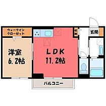 D-room上高間木  ｜ 栃木県真岡市上高間木1丁目（賃貸アパート1LDK・1階・41.86㎡） その2