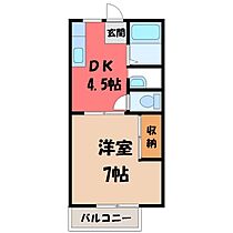 サンライズハウス A  ｜ 栃木県塩谷郡高根沢町光陽台5丁目（賃貸アパート1DK・1階・27.08㎡） その2