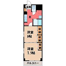 プレステージ宇都宮  ｜ 栃木県宇都宮市南大通り1丁目（賃貸マンション2K・3階・39.24㎡） その2