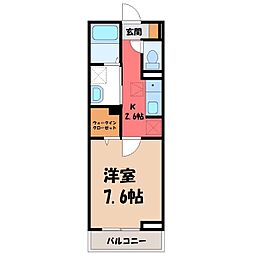 Star Light 1階1Kの間取り