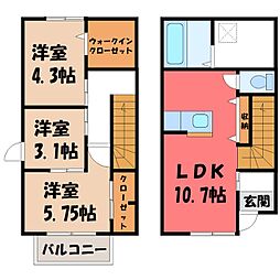 クレア 3LDKの間取図画像