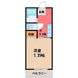 コート新川 1Kの間取図画像