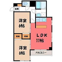 ウエキハイツ 2LDKの間取図画像