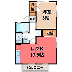 セジュール今泉A棟 1LDKの間取図画像