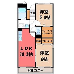 グレイスフルT・K 2LDKの間取図画像