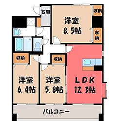 リバーサイド天神 3LDKの間取図画像