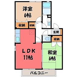 サンメゾンC 2LDKの間取図画像