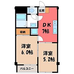 ブランクレスト 2DKの間取図画像