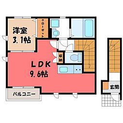 アルトフルス鶴田 1LDKの間取図画像