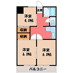 コーポコーベル2 3DKの間取図画像