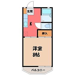 YSハイツ 1Kの間取図画像