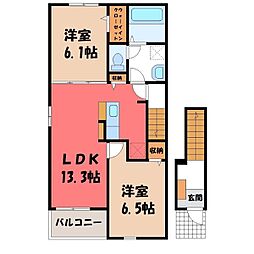 アトリオ 2LDKの間取図画像