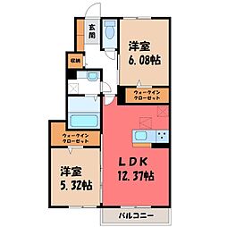 ハーモニー 2LDKの間取図画像