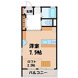 Q-BayBAIKUMAN ワンルームの間取図画像
