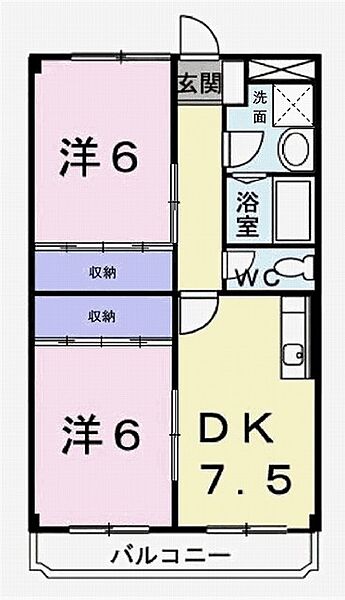 イーストＩアンドＤ 302｜兵庫県小野市中町(賃貸マンション2DK・3階・47.38㎡)の写真 その2