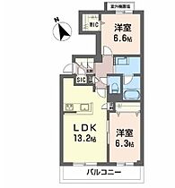 シャーメゾン　ソルテII 202 ｜ 兵庫県姫路市東延末2丁目（賃貸アパート2LDK・2階・61.34㎡） その2