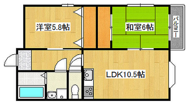 レジデンスアゼリア 301｜兵庫県神戸市垂水区仲田3丁目(賃貸マンション2LDK・3階・57.96㎡)の写真 その2