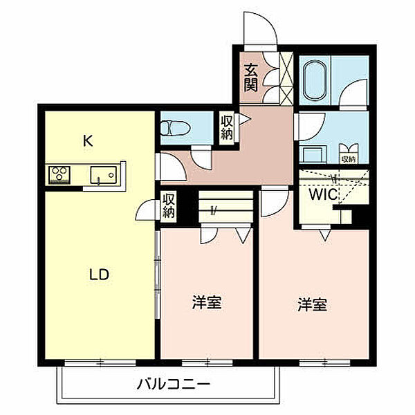 シャーメゾンアトリエール 203｜兵庫県高砂市荒井町御旅2丁目(賃貸アパート2LDK・2階・60.95㎡)の写真 その2