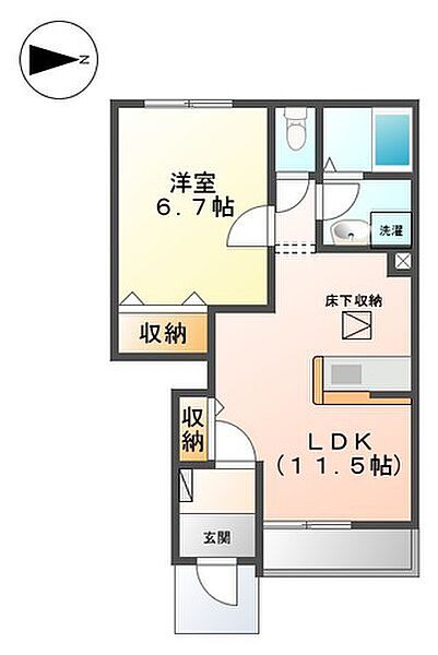 ハッピーヒル 103｜兵庫県加東市木梨(賃貸アパート1LDK・1階・44.95㎡)の写真 その2